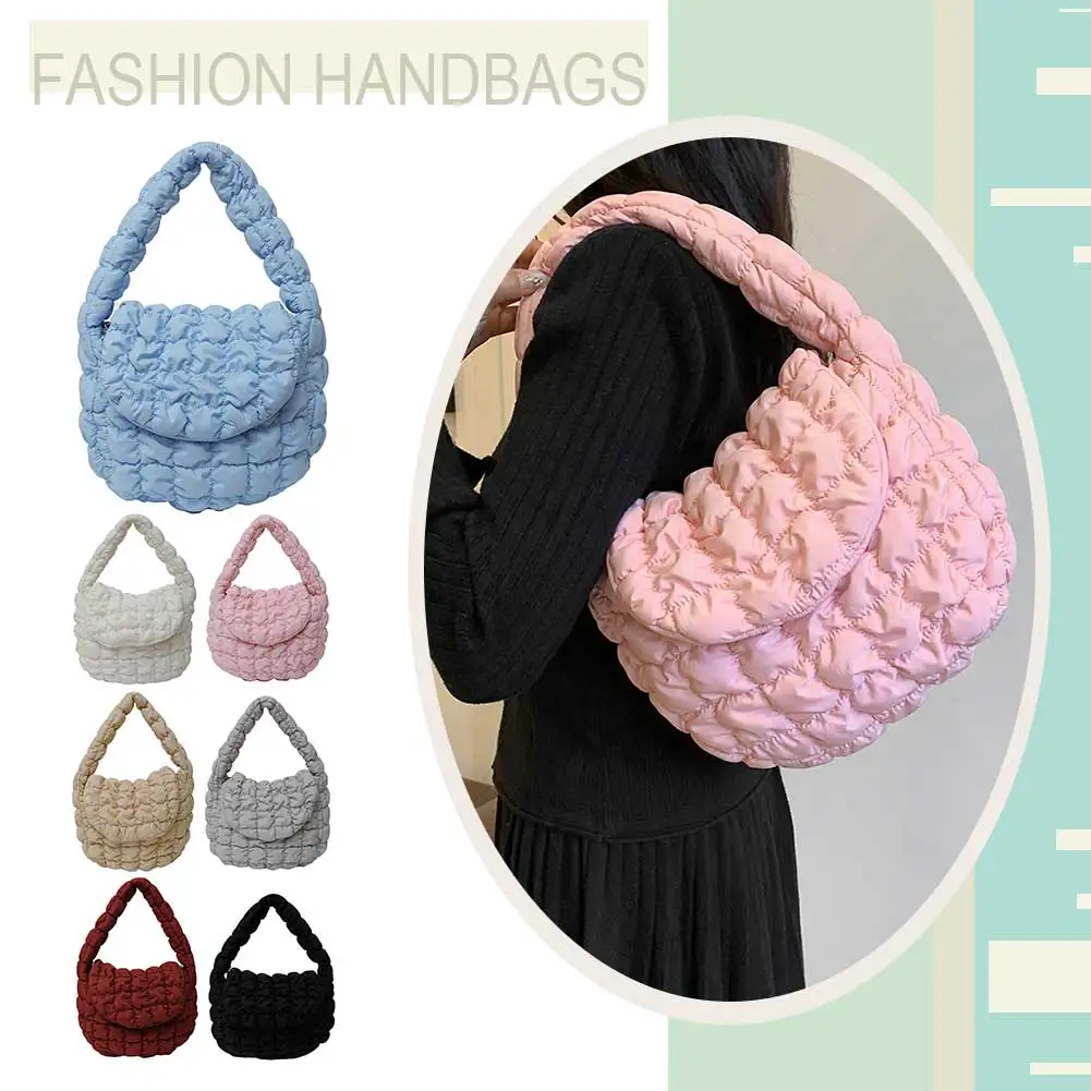 Женская нейлоновая сумка через плечо стеганая сумка-хобо с карманами