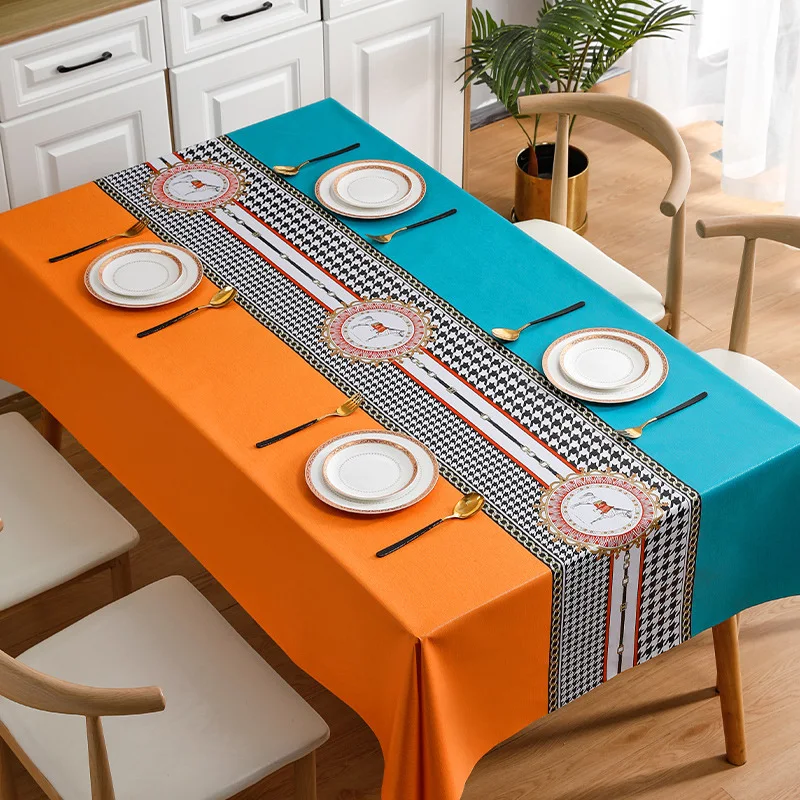 Nordic Style Tablecloths PVC Waterproof Table Cover Home Decor Anti-stain Oil-Proof Rectangular Wedding Decoration Mantel Mesa