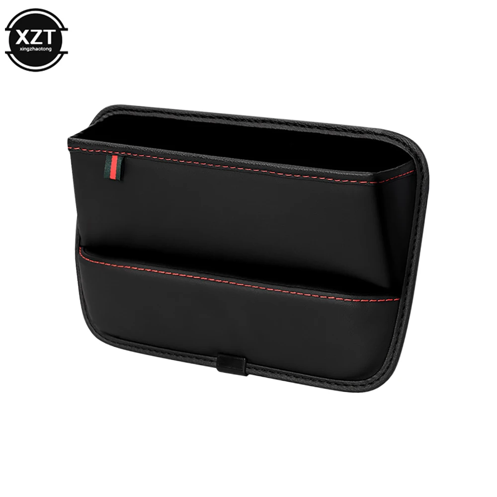 

PU Leather Car Console Side Seat Gap Filler Front Seat Organizer for Cellphone Keys Small Items Automotive Interior