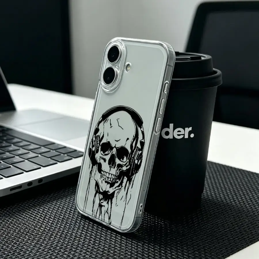 Фото Чехол с принтом «Череп с наушниками» для Honor X8b X8 X9a 90 Lite X8a X7b X9b, мягкий чехол для телефона №2