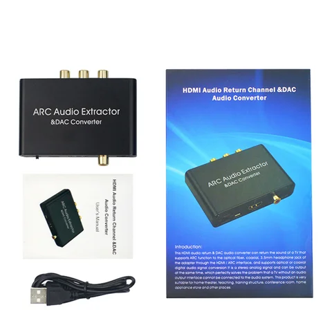 Адаптер аудио-экстрактора ARC 3 5 мм HDMI-совместимый Цифровой оптический аналоговый ЦАП преобразователь сплиттер для ТВ