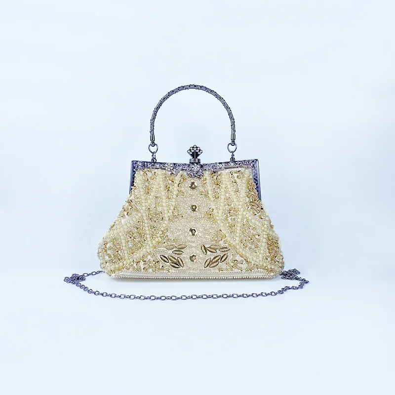 Роскошные вечерние сумочки с жемчугом и бусинами модные банкетные клатчи на