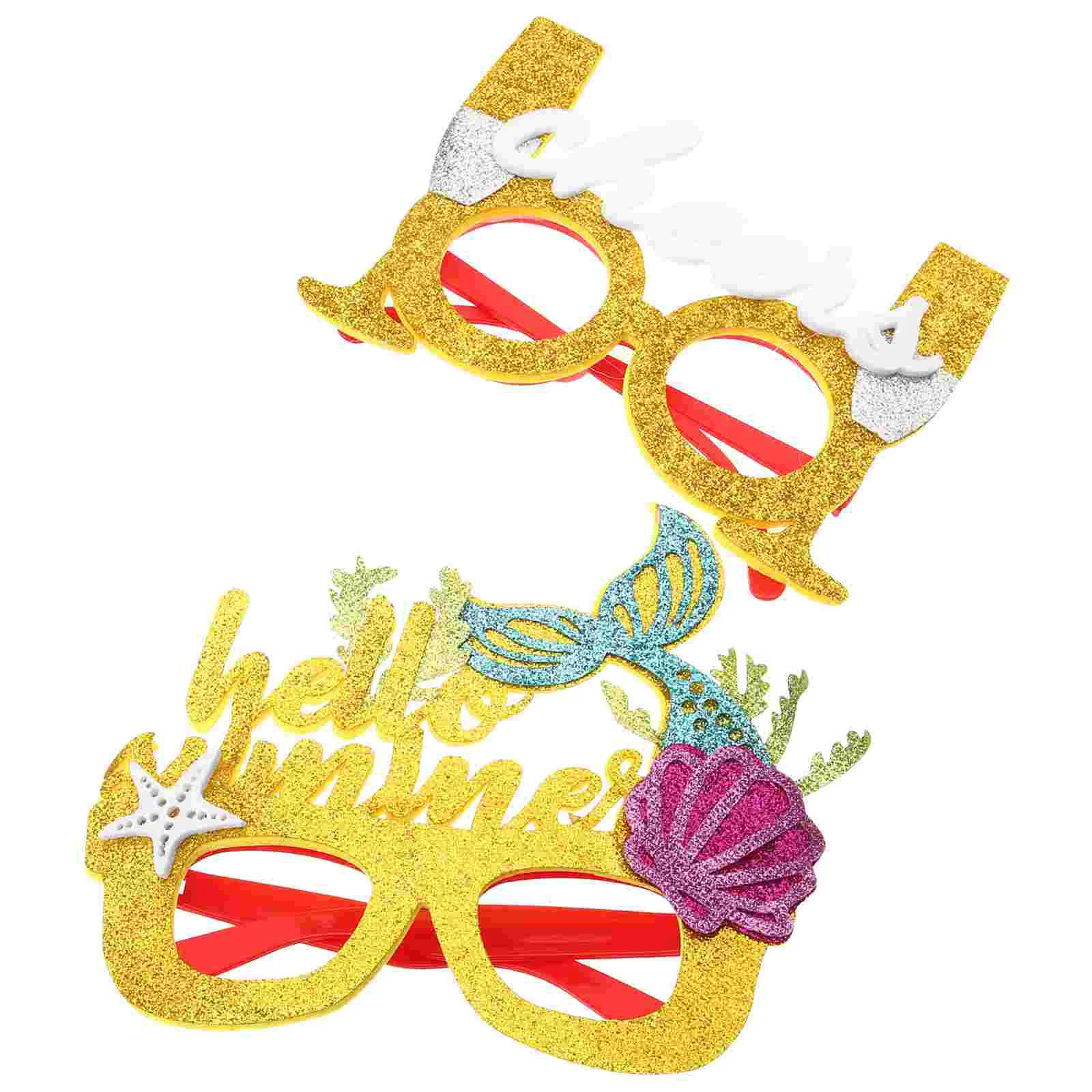 

4 Pcs Hawaiian Glasses Hawaiian Decor Eyeglasses Festival Party Decoration Kids Glasses Picture Frame Decorate Party Favors Kids