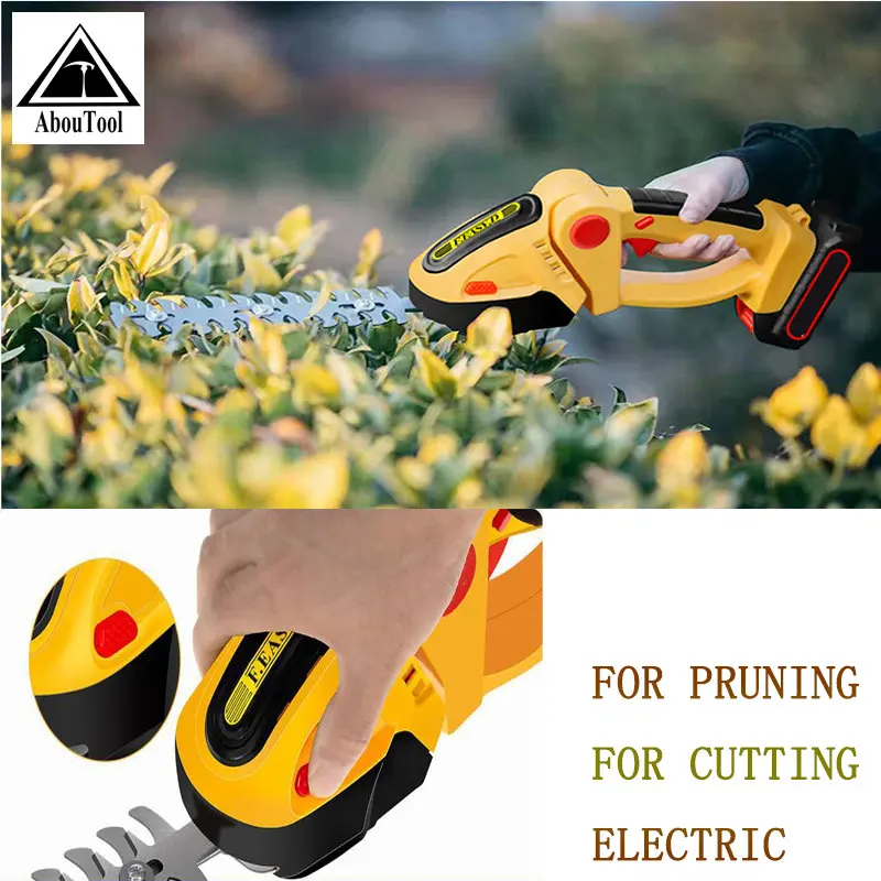 36V/24V Electric Hedge Shears with 1-2 Batteries Optional One-Handed Wireless Rechargeable Pruning Lawn Mower Hedge Trimmer