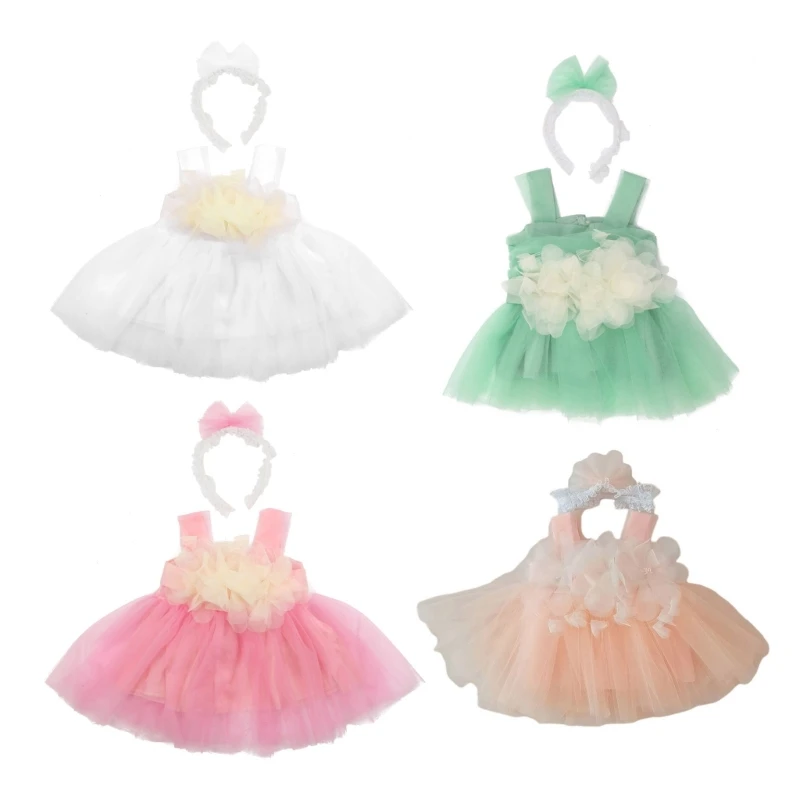 

Baby Princess Dress Hairband & Bubble Skirt 0-3M Infant Girls Photography Outfit