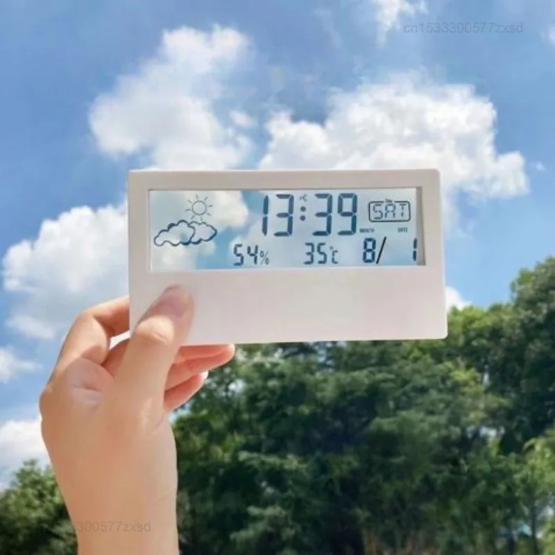 Светодиодная интеллектуальная Метеостанция Xiaomi настольные цифровые мини-часы с