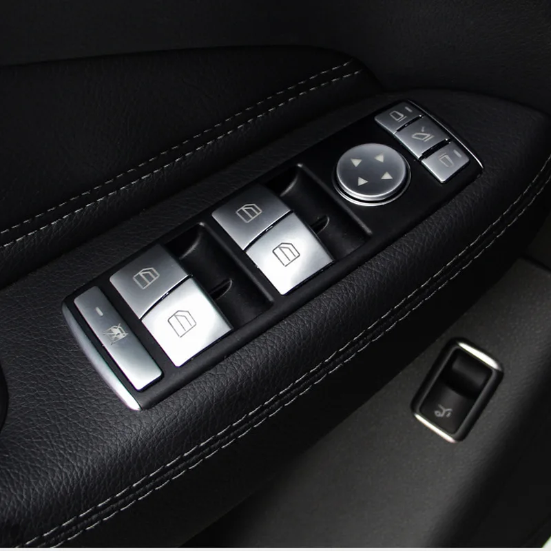 

Car Styling Door Seat Memory Lock Buttons Window Lift Button Trim Covers Stickers for Mercedes Benz C E Class W204 W212 CLA/GLA
