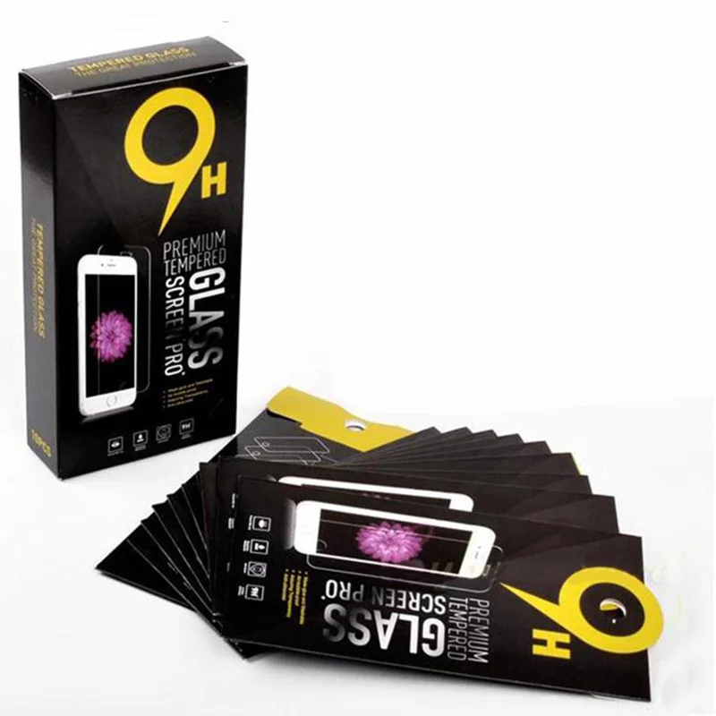 100/200pcs Universal Tempered Glass Screen Protector Paper Retail Package Box For iphone 12 13 14 Samsung Htc lg For Film 10in1