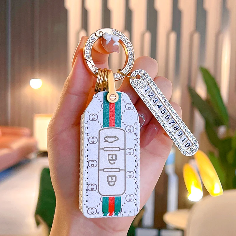 

Кожаный чехол для автомобильного ключа для Mitsubishi ASX Outlander Pajero Eclipse 2015-2022