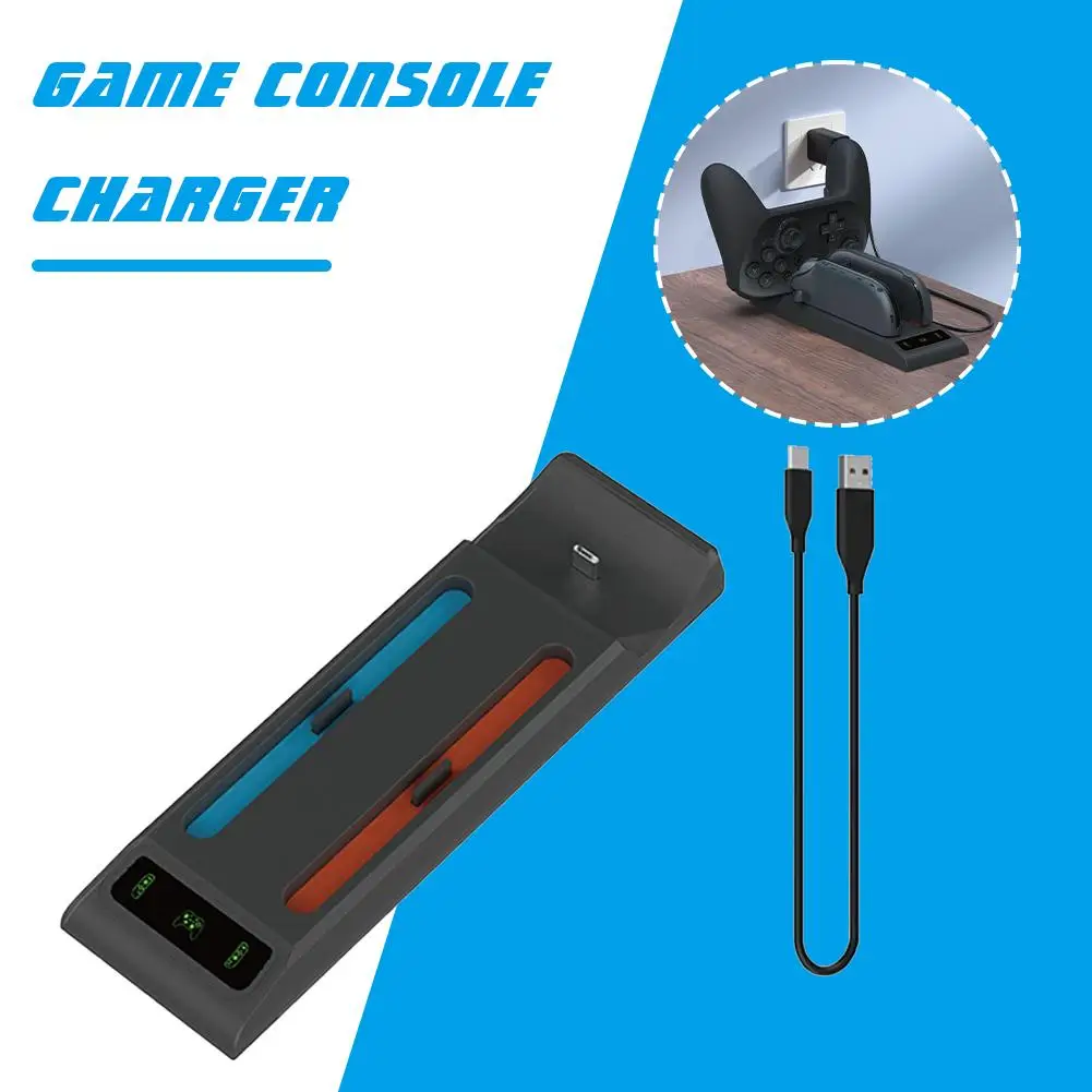 Фото 3 в 1 зарядная база, ручка индикатора, док-станция для консоли Switch 2/Switch2 PRO для NS2, левый и правый контроллер №2