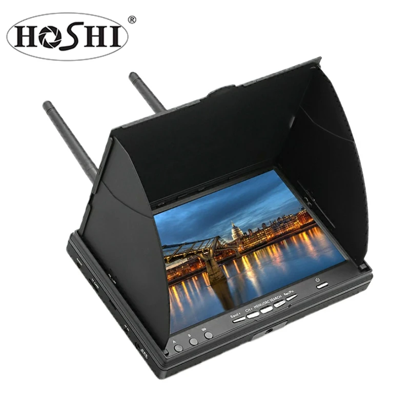 

HOSHI 7 Inch TFT LCD Screen with Build-in Battery Automatic Signal Search Drone FPV Monitor LT5802S 5.8G 40CH LED Backlight