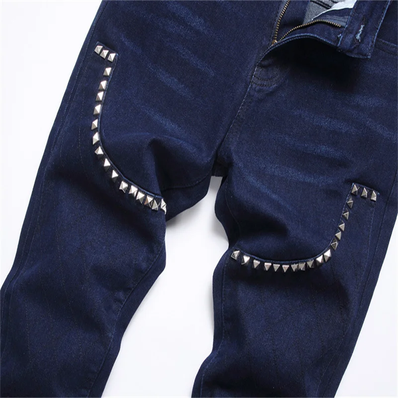 Men's Clothing Casual Trendy Streetwear Denim Oversize Pants Wide Leg Stretch Trousers Motorcycle Vintage Biker Baggy Blue Jeans