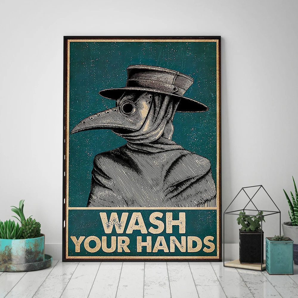 

Винтажный постер с имитацией Чумного доктора, фотография, Настенная картина для ванной, домашний декор