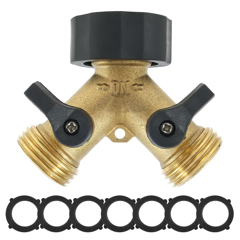 

Y-Type Watering Connector Distributor for Outdoor Faucet American Standard Hose Diverter Water Pipe 2-way Ball Valve Tool