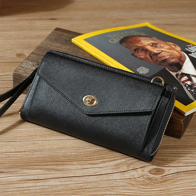 Модная дизайнерская сумка через плечо из натуральной кожи для девушек кошелек RFID