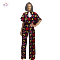 2022 african traditional clothing for women top and pants set women suit set church print dashiki cotton set two pieces wy1406