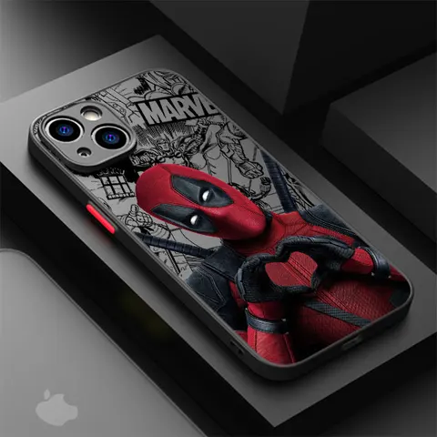 Жесткий поликарбонатный чехол Marvel Deadpool, роскошный матовый чехол для iPhone XR X 14 Plus XS Max 8 Plus 13 Mini 15 Pro Max 12 11 Pro 7 12 Pro