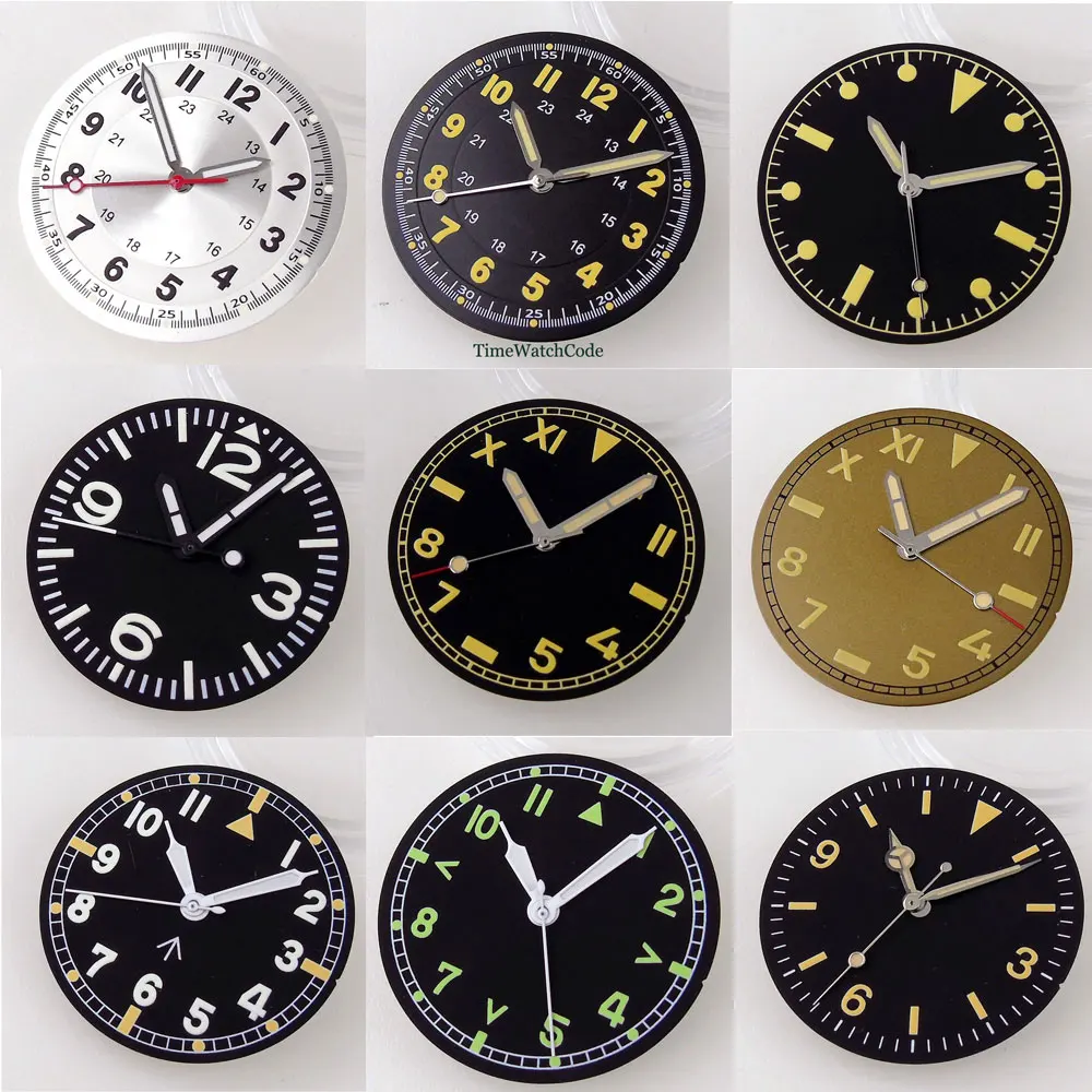 

29mm Watch Dial Face + Hands Fit for NH35 NH36 ETA 2824 2836 PT5000 ST2130 Automatic Movement Black White Brown
