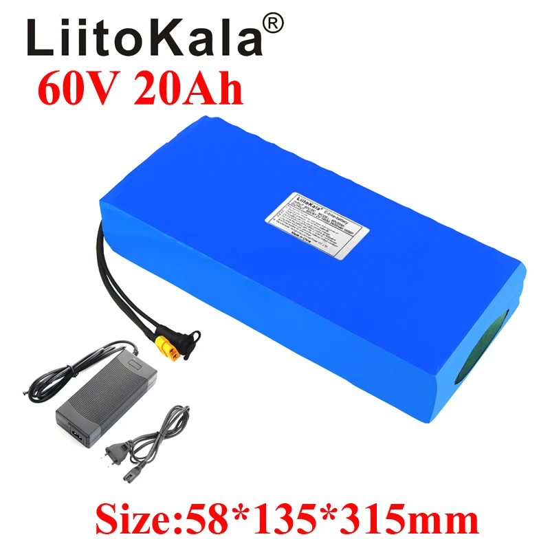 

LiitoKala 60V Ebike Battery 60V 20Ah Lithium Ion Battery Electric Bicycle Battery 60V 1500W Electric Scooter Battery