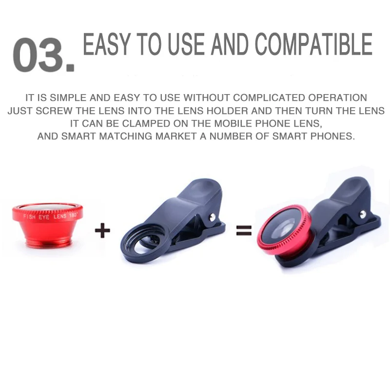 3 в 1 объектив рыбий глаз для смартфона | Мобильные телефоны и аксессуары