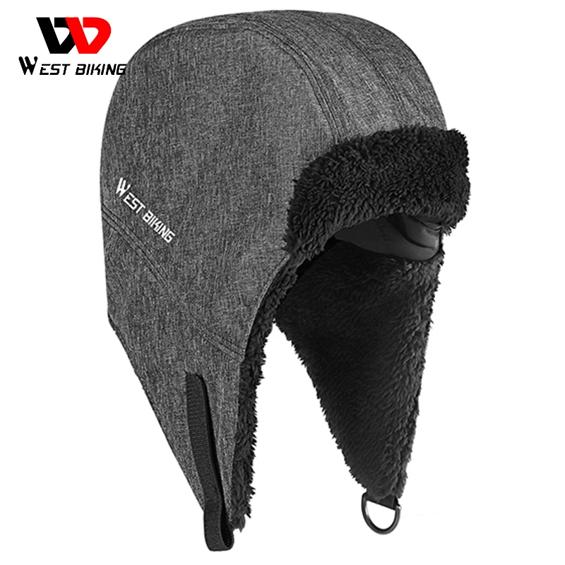 

WEST BIKING Winter Sport Hat Warm Thicken Skiing Fishing Hiking Cap Windproof Men Women Hat With Ear Flaps Bike Cycling Caps