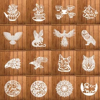 mix animals eagle cup bird cat rabbit wolf round lace flower metal cutting dies decorate cards craft embossing paper template