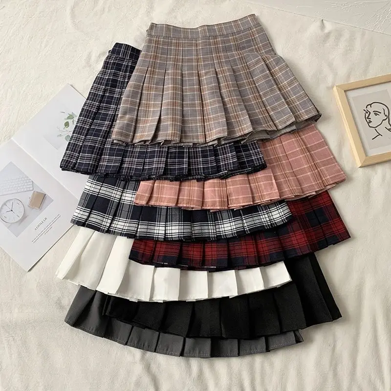 

Fashion 2022 summer women's skirts Korean version cute style plaid skirt girls high waist school pleated mini skirt women y2k