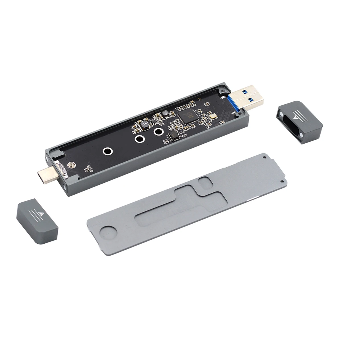 

Адаптер Xiwai 2280 мм M.2 на USB, NVME M-Key M.2 NGFF SATA SSD на USB 3.0 Тип A и Тип C комбинированный адаптер для чехла PCBA RTL9210B чипсет