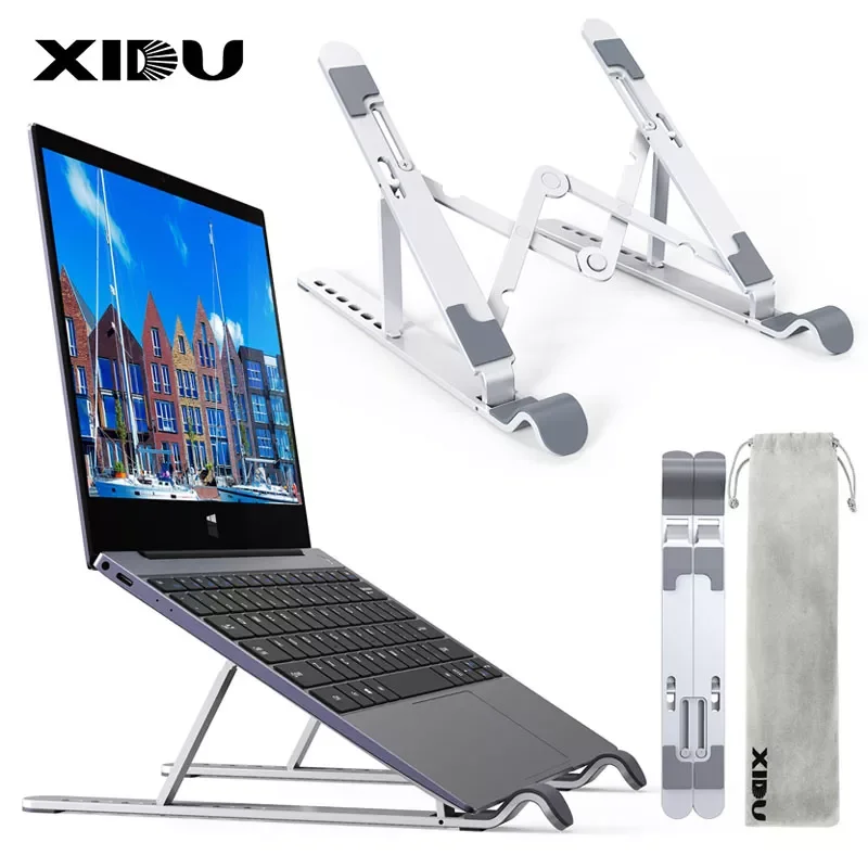 

XIDU Laptop Stand Aluminium For Desk Macbook Pro Holder Adjustable Support Base Notebook Stand Portable Laptop Bracket 11-14inch