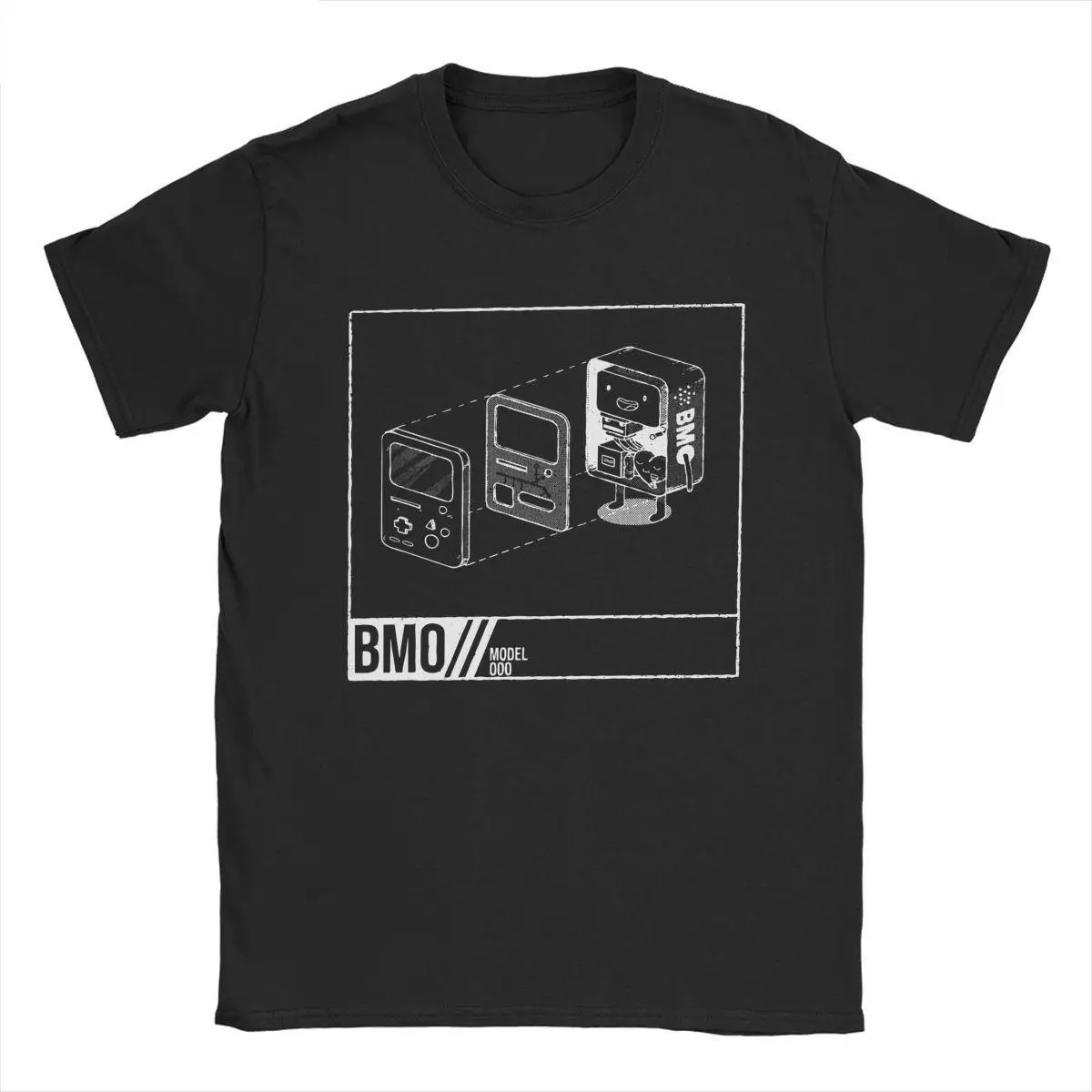 Adventure Time BMO Xray Anatomy T Shirts for Men 100% Cotton Fashion for Male T-Shirt Crew Neck Tee Shirt Short Sleeve Tops