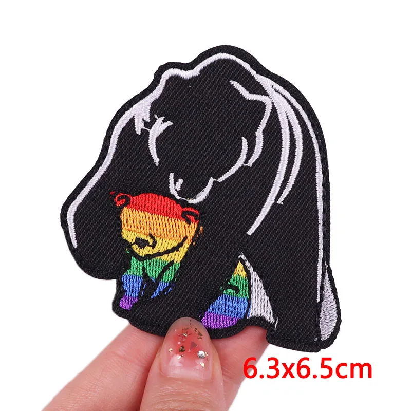 Cartoon Animals Patches For Clothing Thermoadhesive Clothes Cat Paw Frog Patch Iron on Embroidery Applique DIY |