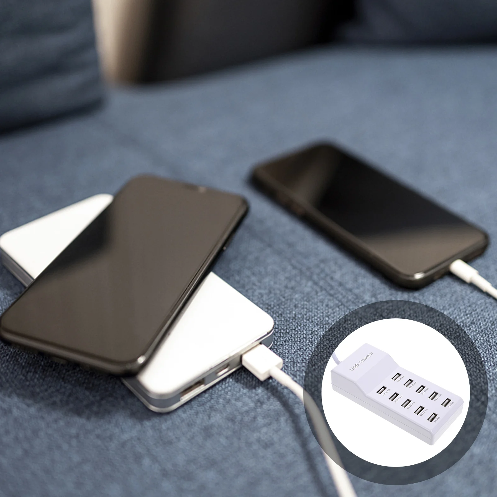 

Charging Station 10 Ports Phone Charger 10A USB Charging Socket (Plug)