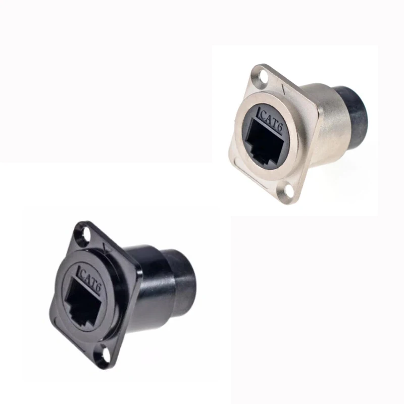 

D Type Waterproof RJ45 8P8C Cat6a Socket Panel Mount Extension Ethernet Cable Network Connector Cat6 Shielded Internet Adapter