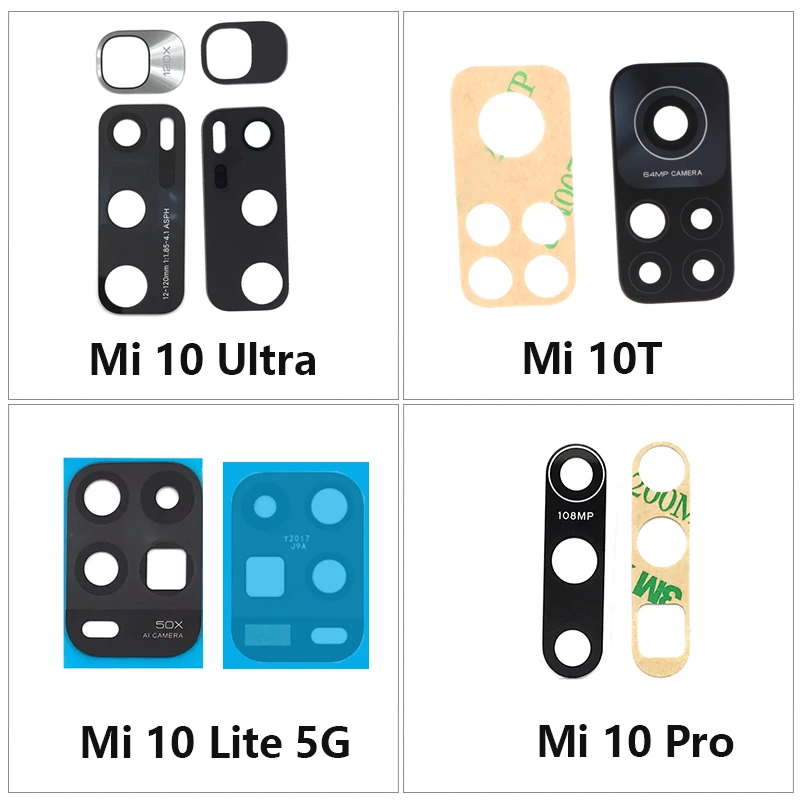 

10 piece for Xiaomi Mi 10 Pro Lite Ultra 10T for Xiaomi 10Lite 10Ultra 10Pro Rear Back Camera Glass Lens With Adhesive Sticker