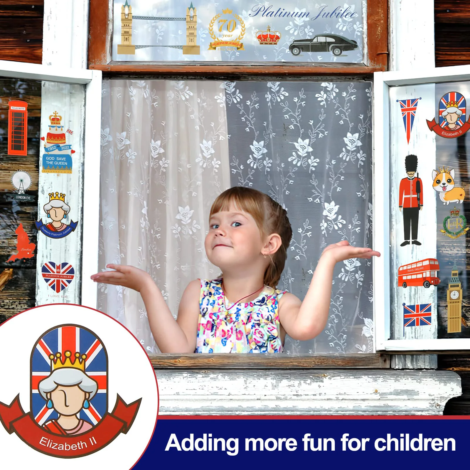 76 шт. декоративные наклейки с изображением королевы | Британское патриотическое