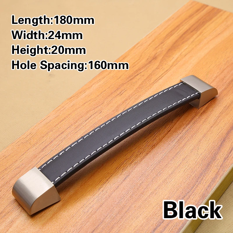 

Ручки для мебели LISM, кожаные, черные