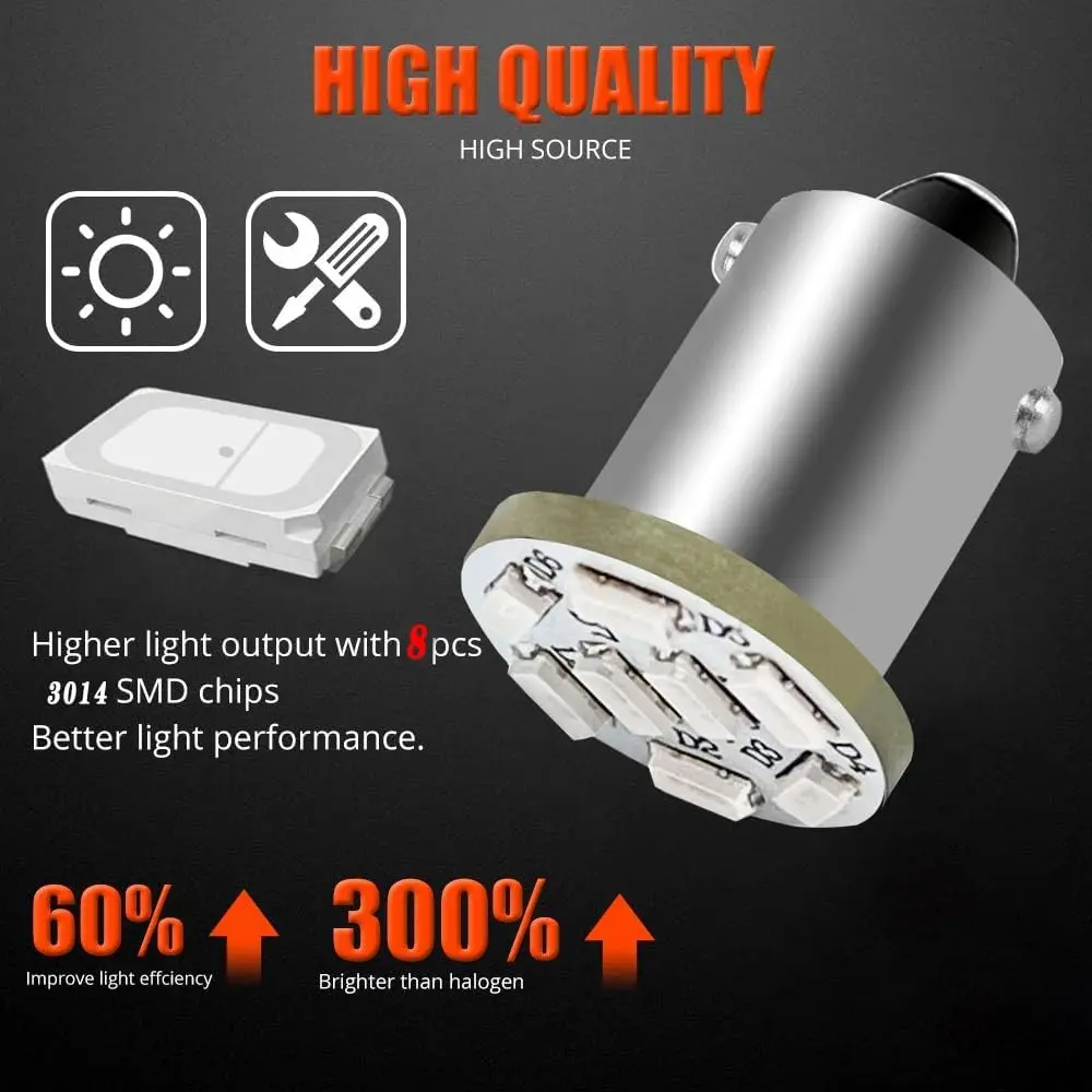 Светодиодная лампа BA9S 6 В/12 В/24 В 10 шт. 44 47 T11 T4W для пинбольной машины Автомобильная