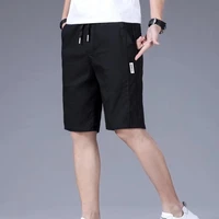 summer 2022 mens shorts solid color drawstring pockets straight beach sport short pants streetwear