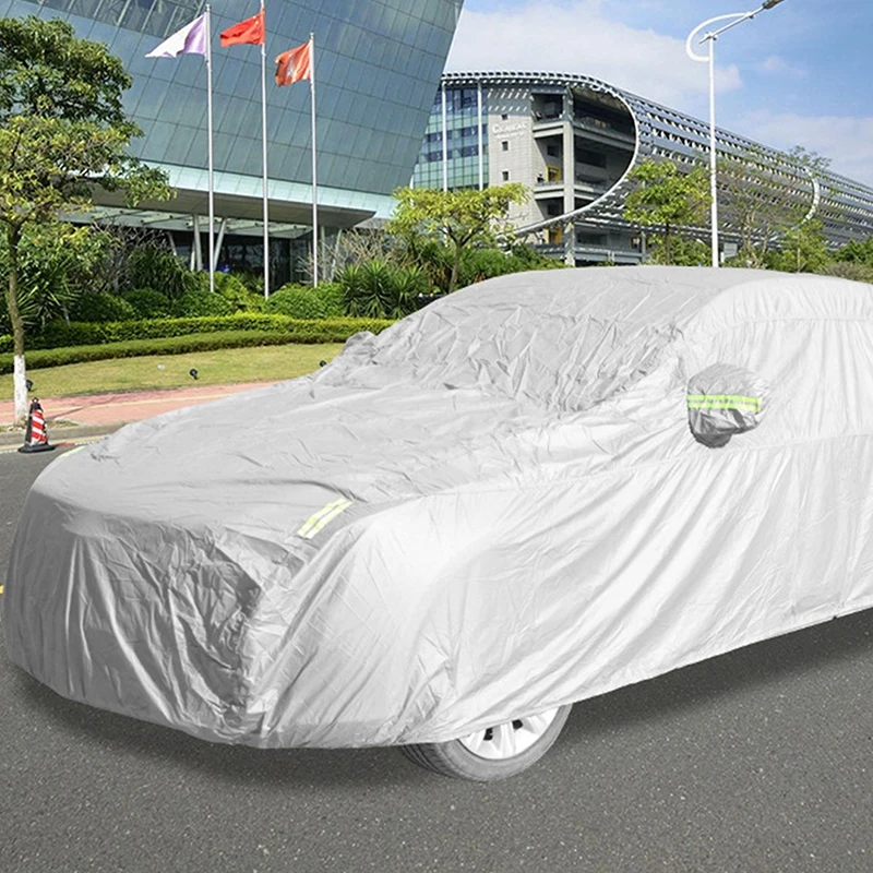 

Universal Full Car Cover Rain Frost Snow Dust Waterproof Protection Exterior Car Protector Covers Anti UV Outdoor Sun Reflective