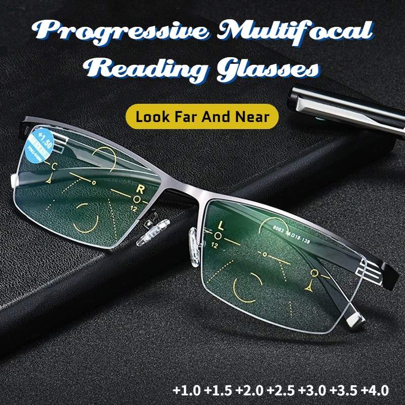 

Glasses for The Elderly Progressive Multifocal Reading Glasses Elegant Prescription Spectacles Diopters +100 To +400