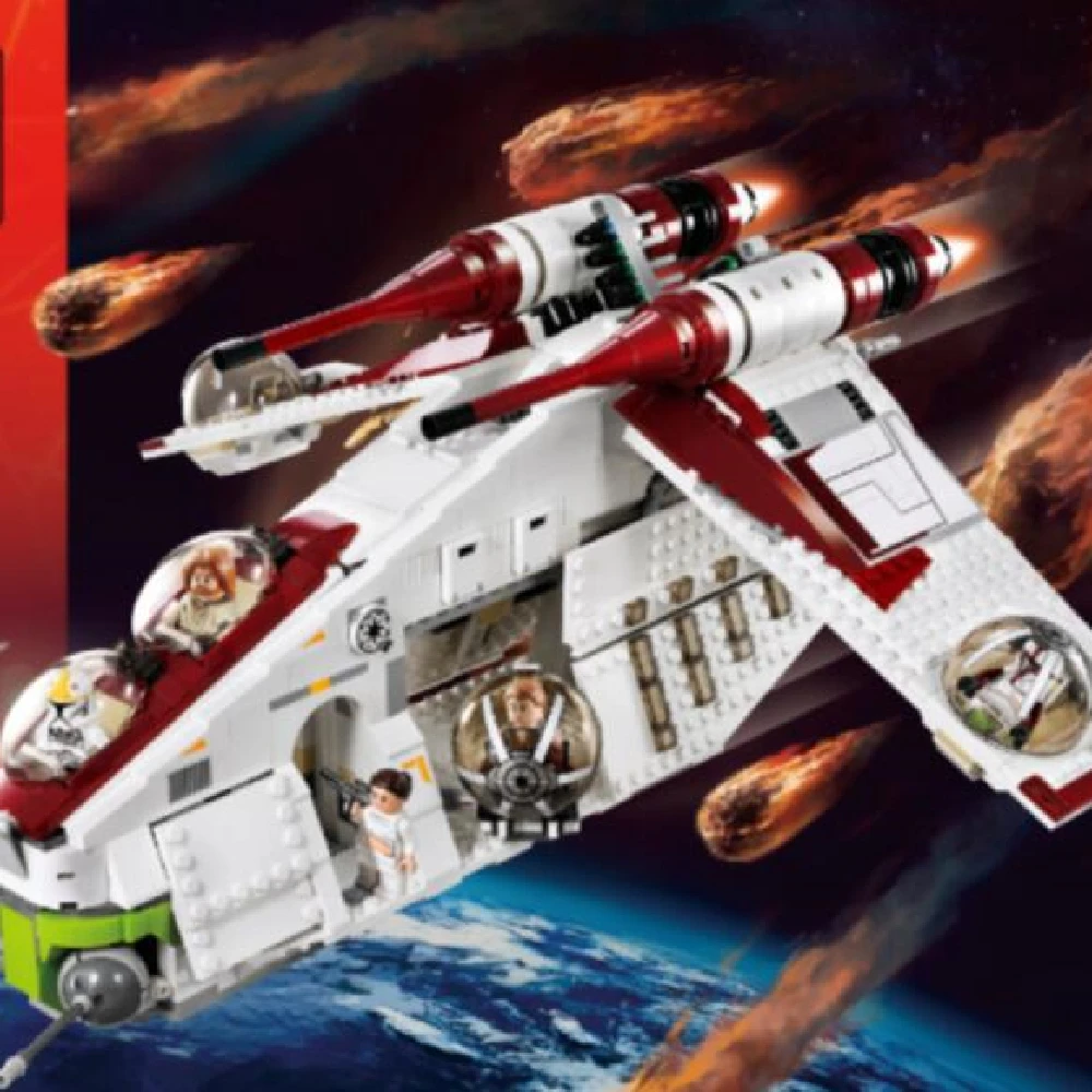 

1228pcs In Stock Star Plan Republic Dropship Gunship Building Blocks Bricks 75021 DIY Toys For Children Birthday Christmas Gift