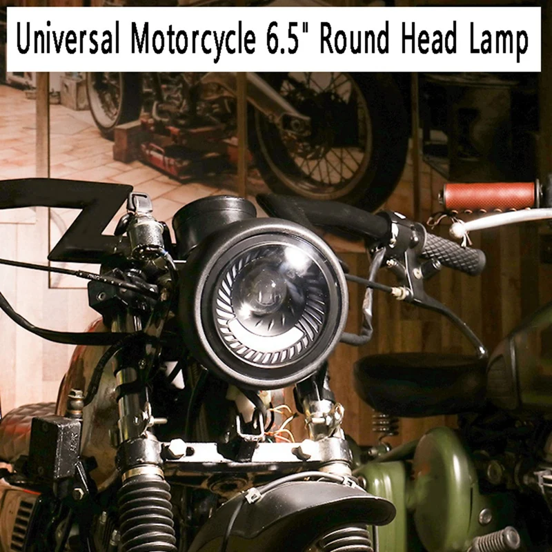 

Universal Motorcycle Cafe Racer Bobber 6.5 Inch LED Headlight Universal 6.5Inch Round Head Lamp