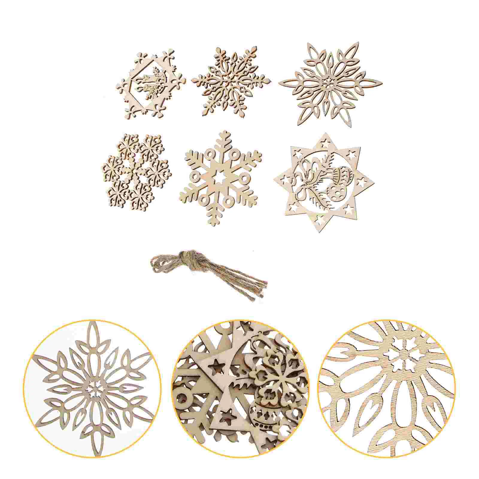 

Christmas Snowflake Ornaments Wooden Decorations Snowflakes Hanging Ornament Craftstree Decor Bulk