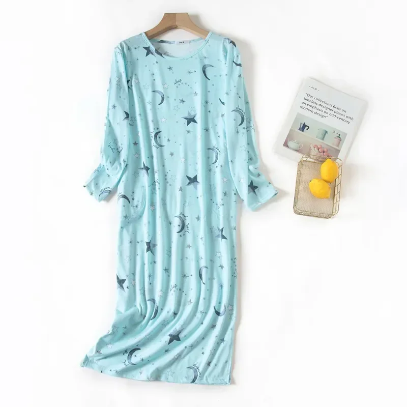 

Одежда для сна, рубашки для сна, рубашка с принтом, футболка, весенние ночные рубашки 65%, удобная одежда для сна, хлопковые летние женские ночные рубашки