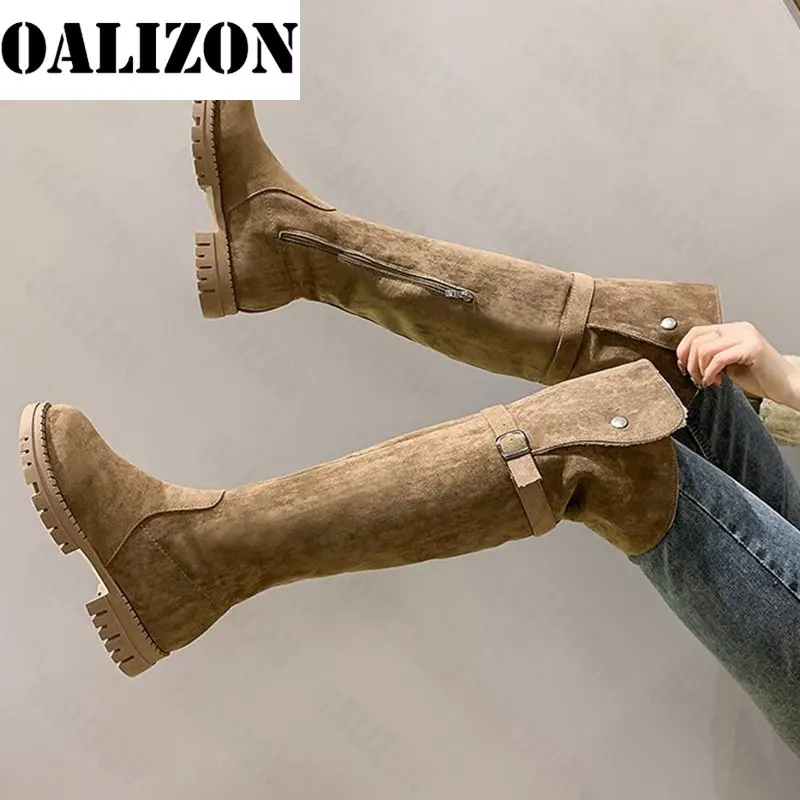 

Ботинки Челси, женская обувь, новинка 2022, зимняя модная обувь выше колена, плюшевые теплые сапоги для снега, повседневная обувь, мотоциклетн...