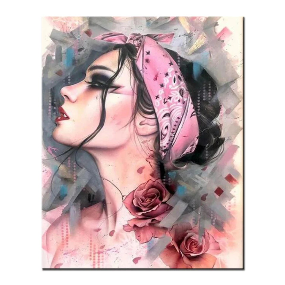 

5D алмазная живопись, полная картина, абстрактная красивая женщина, алмазная вышивка, Diy мозаичный портрет, домашний декор