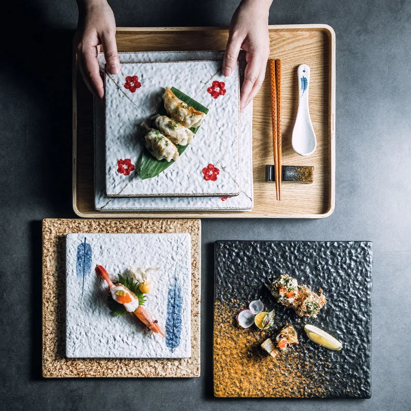 

Ceramic Sushi Plate, Restaurant, Hotel, Creative Steak, Western Plate, Square Cuisine, Slate Tableware Plate
