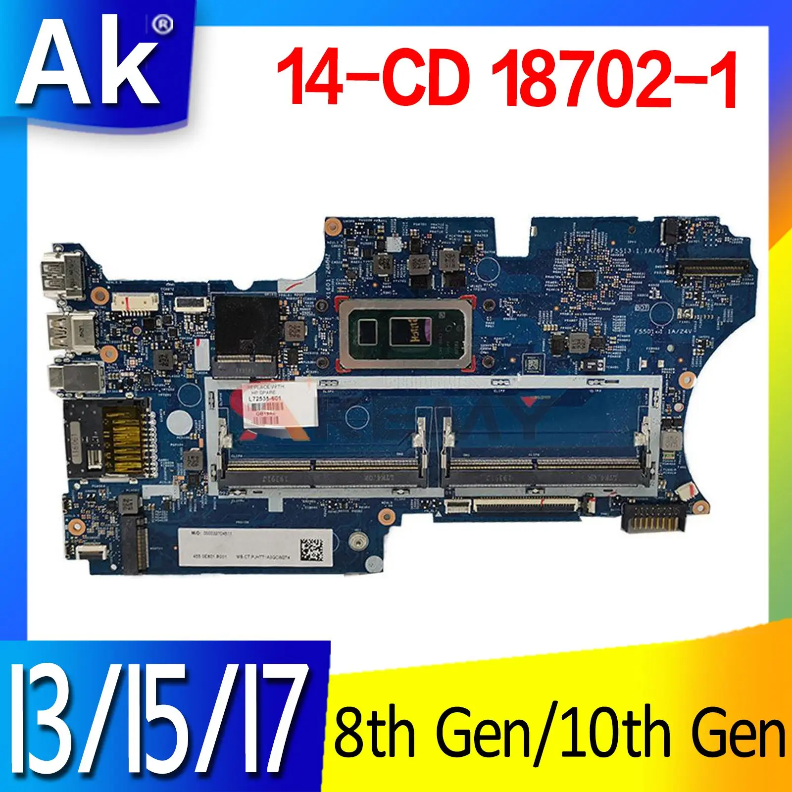 

Материнская плата для ноутбука HP X360 14-CD 18702-1 с ЦПУ I3 I5 I7