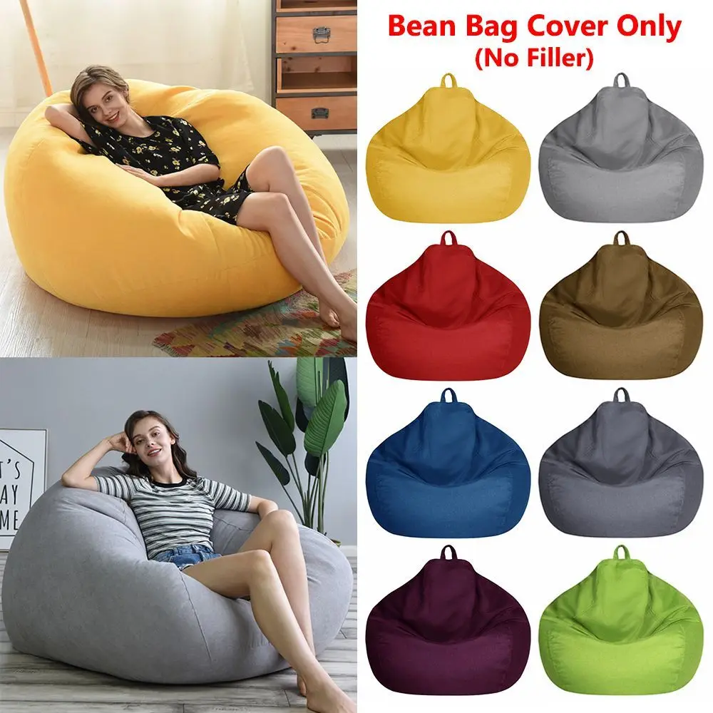 

Kids Sofa Couch Cover without Filling Soft Comfy Seat Lazy Lounger Large Bean Bag Chair Sofa Cover Snugly Gamer Chair