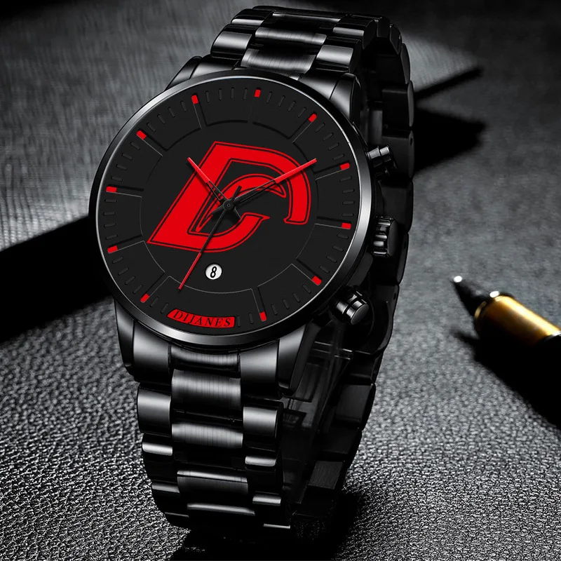 

Часы наручные DIJANES Мужские кварцевые, модные деловые брендовые, с календарем, из нержавеющей стали